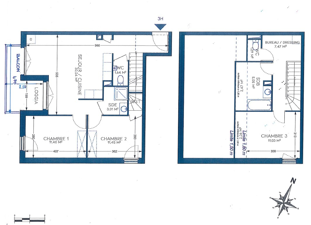 Photo BRENTHONNE (74) - APPARTEMENT T4 DUPLEX NEUF DE 82,38 M² image 2/6
