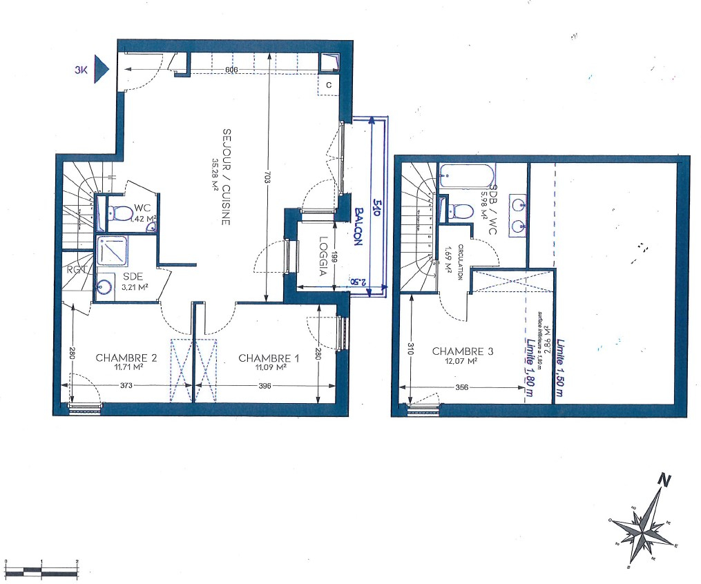 Photo BRENTHONNE (74) - APPARTEMENT T4 DUPLEX NEUF DE 82,45 M² image 4/6