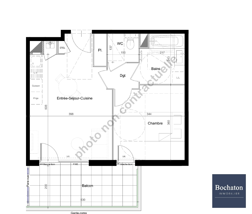 Photo THONON-LES-BAINS (74) - APPARTEMENT T2 DE 42.92 m2 image 2/4