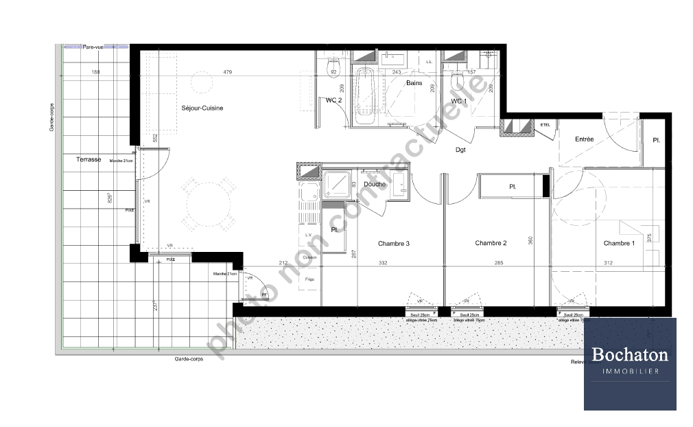 Photo THONON-LES-BAINS (74) - APPARTEMENT T4 DE 83.86 m2 image 2/4
