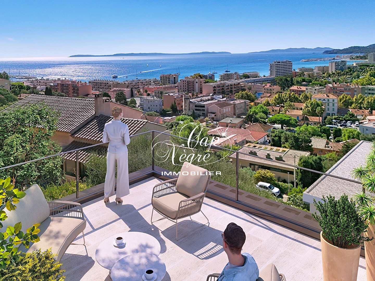 Maison d'architecte vue mer au Lavandou - au calme, proche des commerces et de la plage à pied