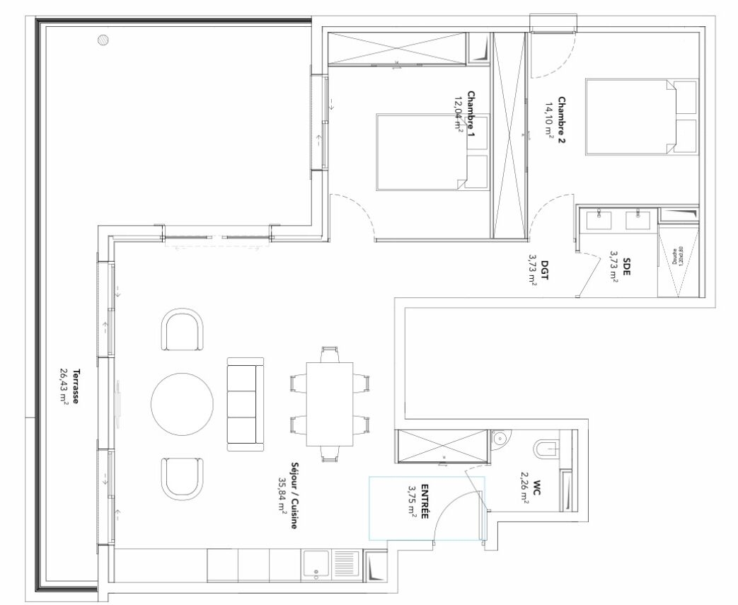 Photo A VENDRE Saint-Raphaël Boulouris appartement type T3 avec terrasse échappée mer et parking privatif en bord de mer image 2/3