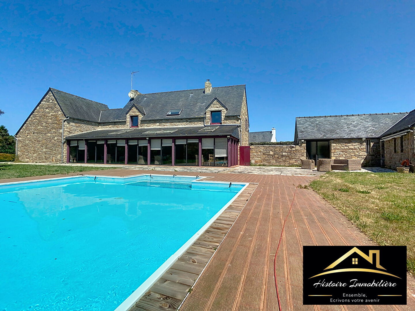 BRETAGNE, FINISTERE, PORSPODER VILLA AVEC PISCINE 294 m2, Bord de Mer, 8 Pièces