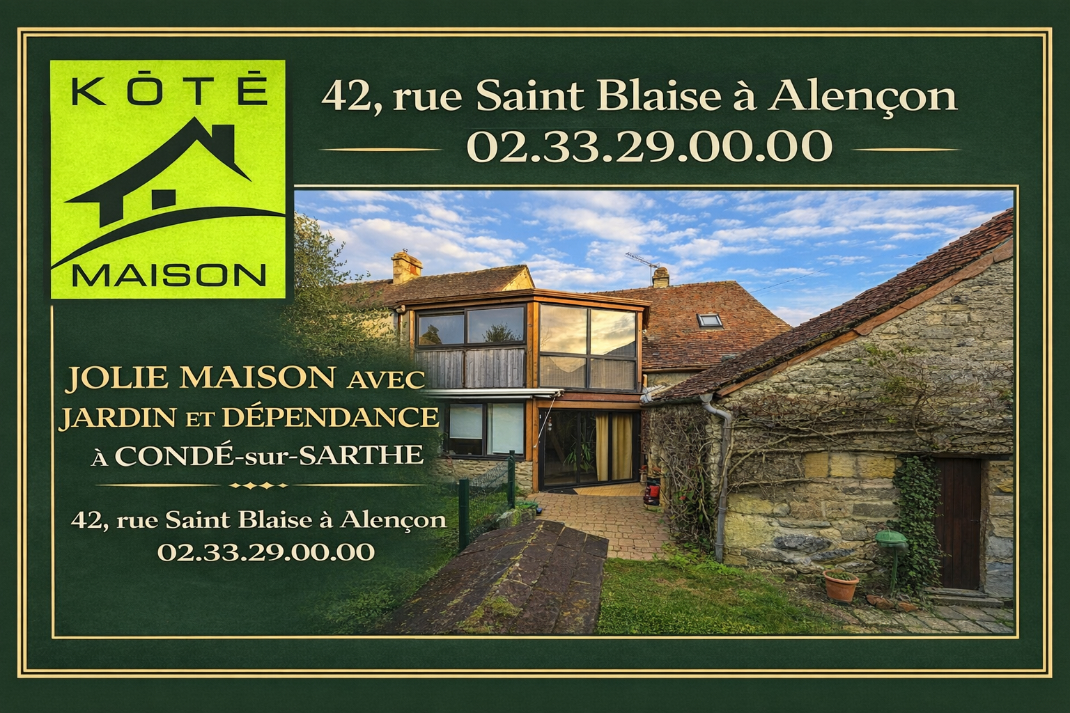 Agence immobilière de KÔTÉ MAISON Saint-Saturnin