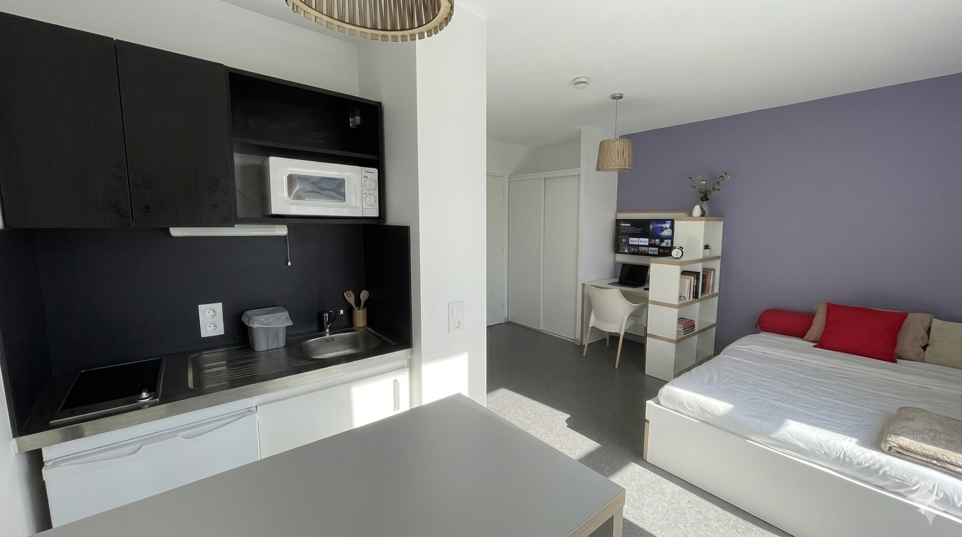 Le Havre – STUDIO 23,44 m² RÉSIDENCE ÉTUDIANTE GÉRÉE SECTEUR DOCKS VAUBAN
