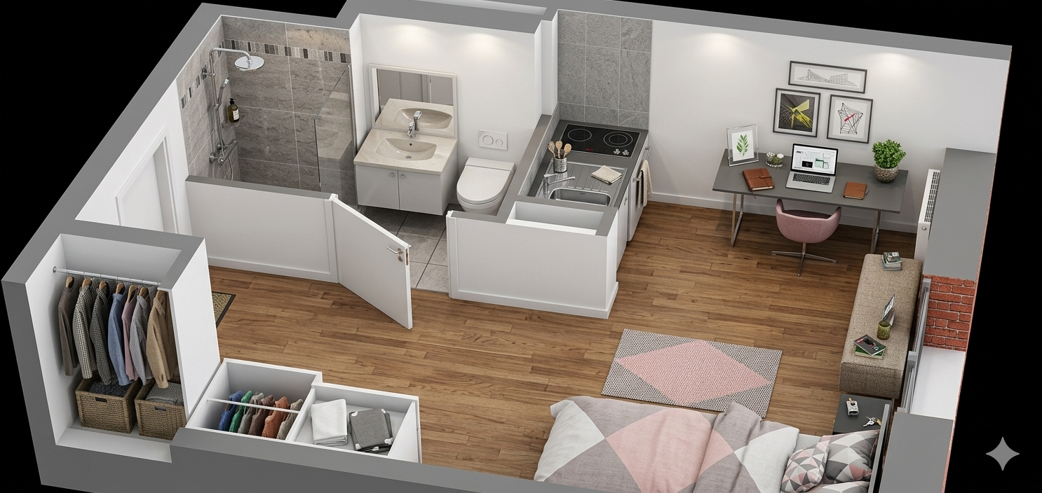 Progressia Immobilier - Le Havre - STUDIO 23,44 m² RÉSIDENCE ÉTUDIANTE GÉRÉE SECTEUR DOCKS VAUBAN