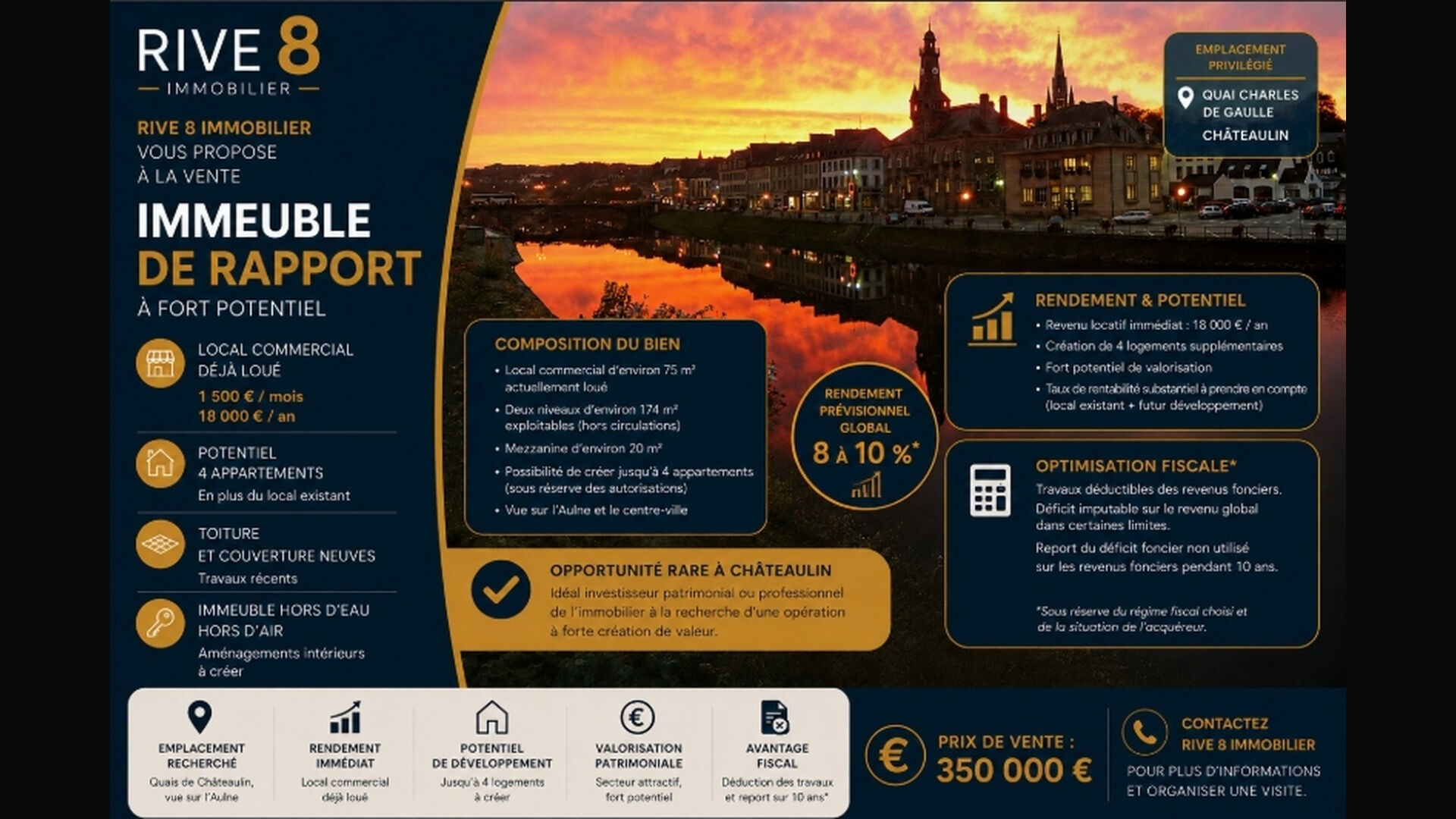 CHÂTEAULIN - IMMEUBLE DE RAPPORT À FORT POTENTIEL DE VALORISATION