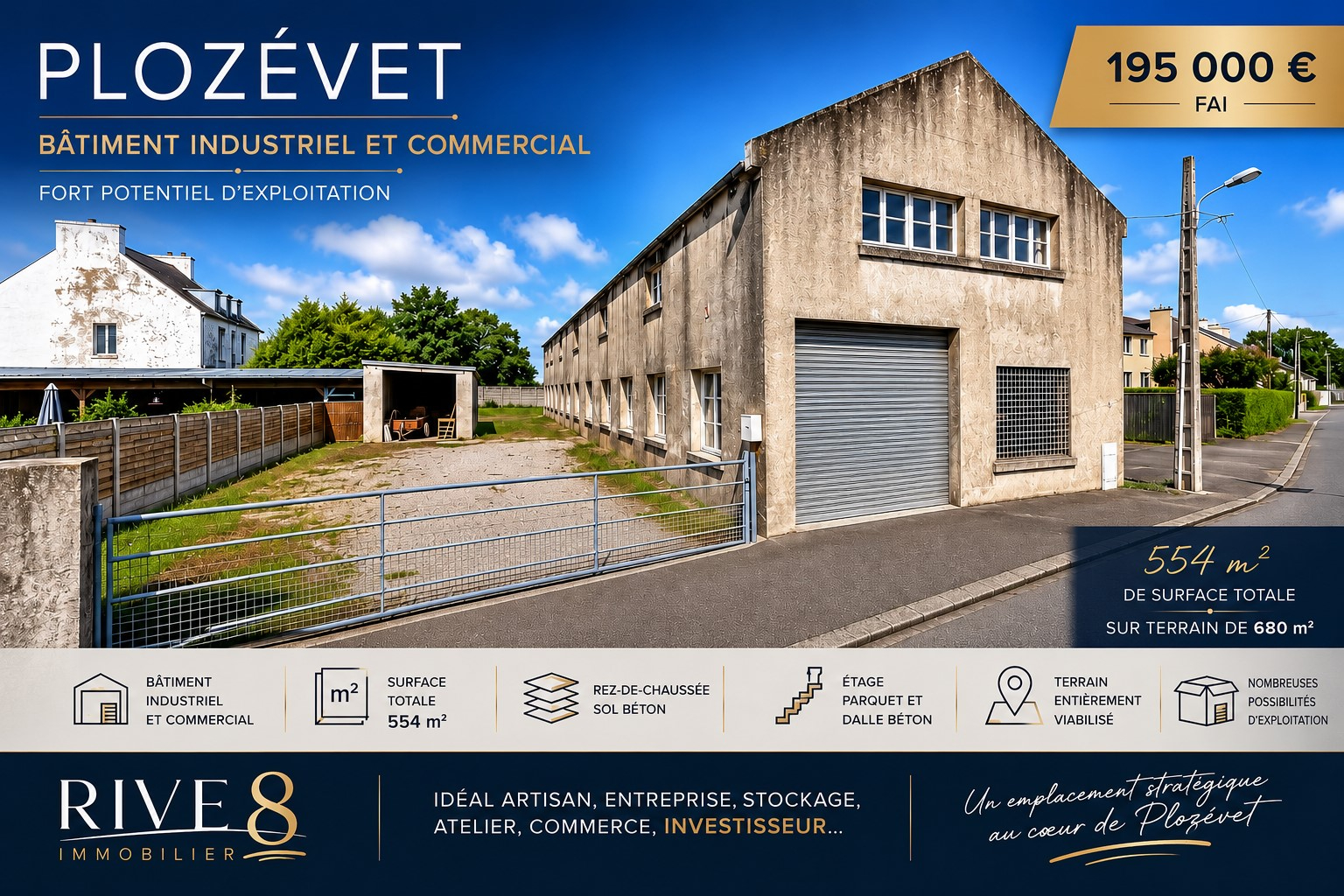 Bâtiment industriel et commercial de 554 m² -Une opportunité rare au coeur du Cap Sizun