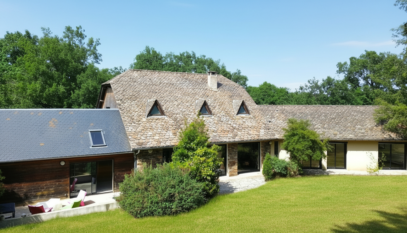 VILLA T5 + terrain 6365 m² + piscine int et ext