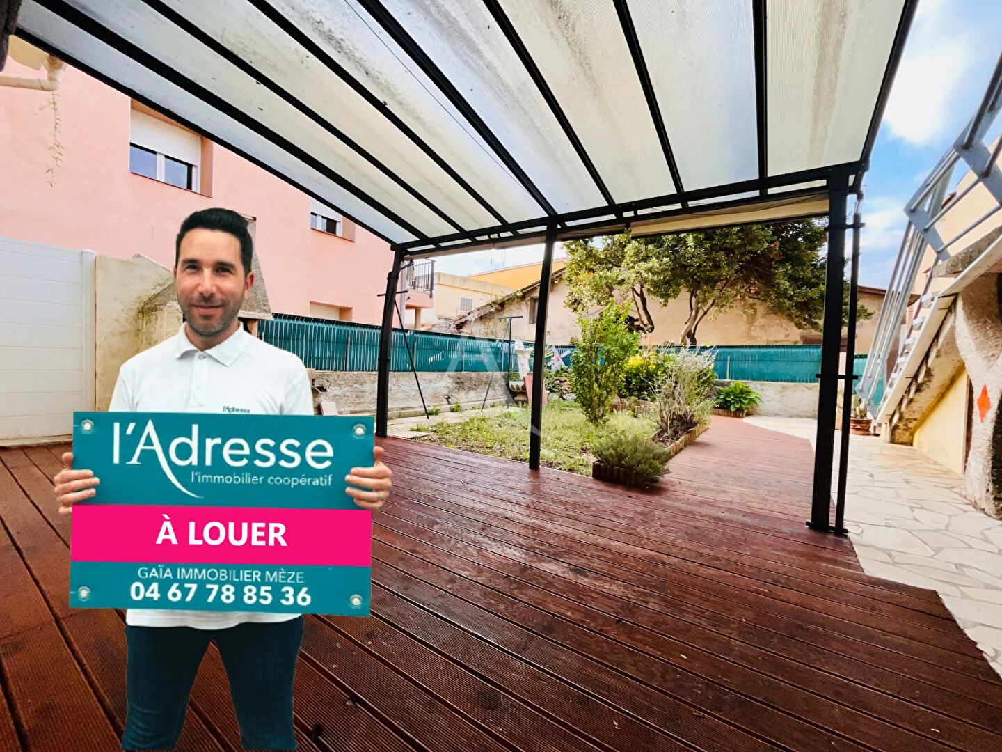 Mèze T3 meublé en rez de jardin avec parking