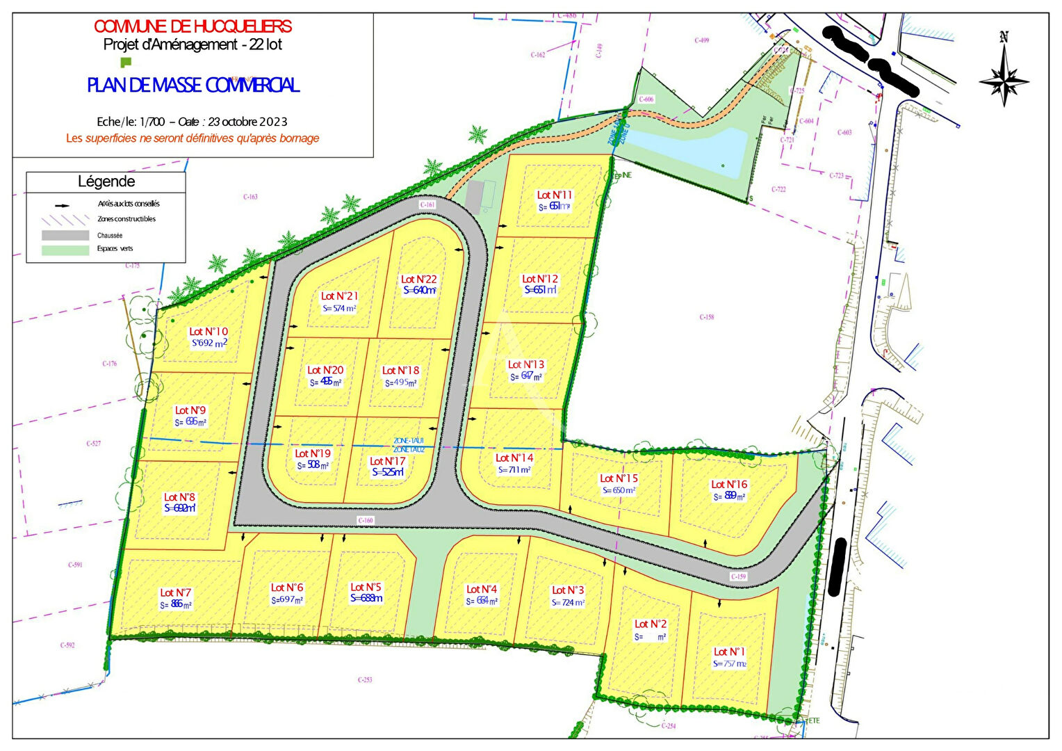 Photo Terrains à bâtir - Hucqueliers -  de 495 m² à 875m² image 2/5