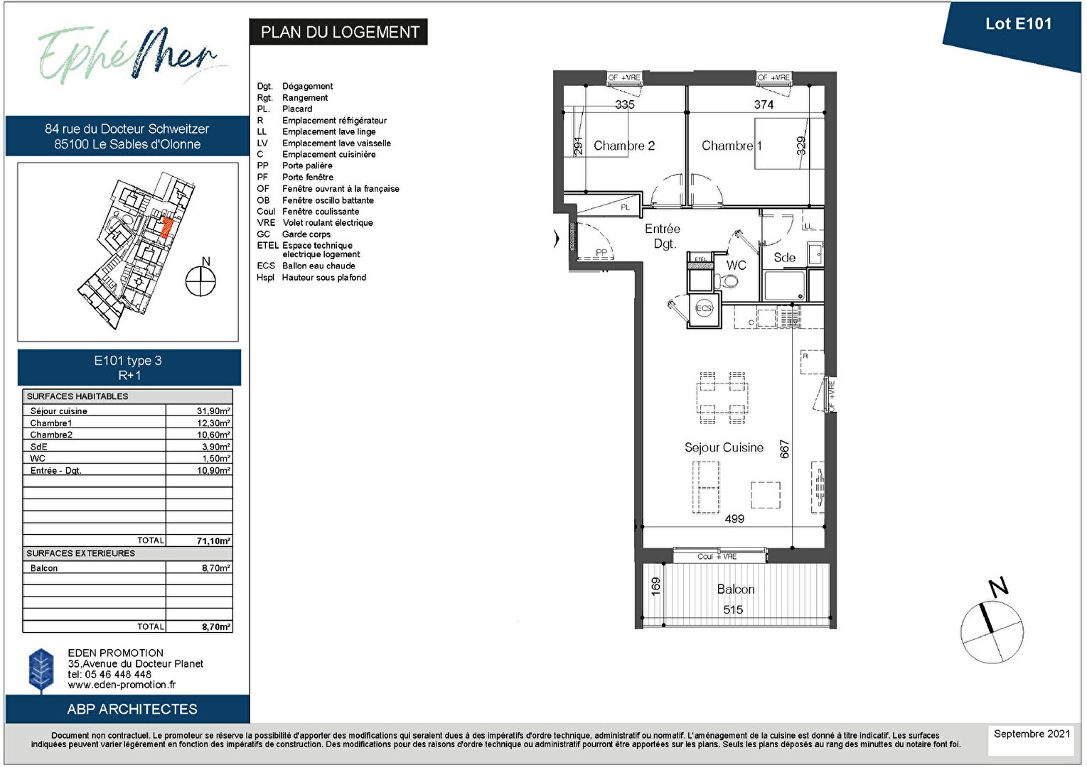 Photo Vente VEFA T3 71,1m2 avec parking image 2/6