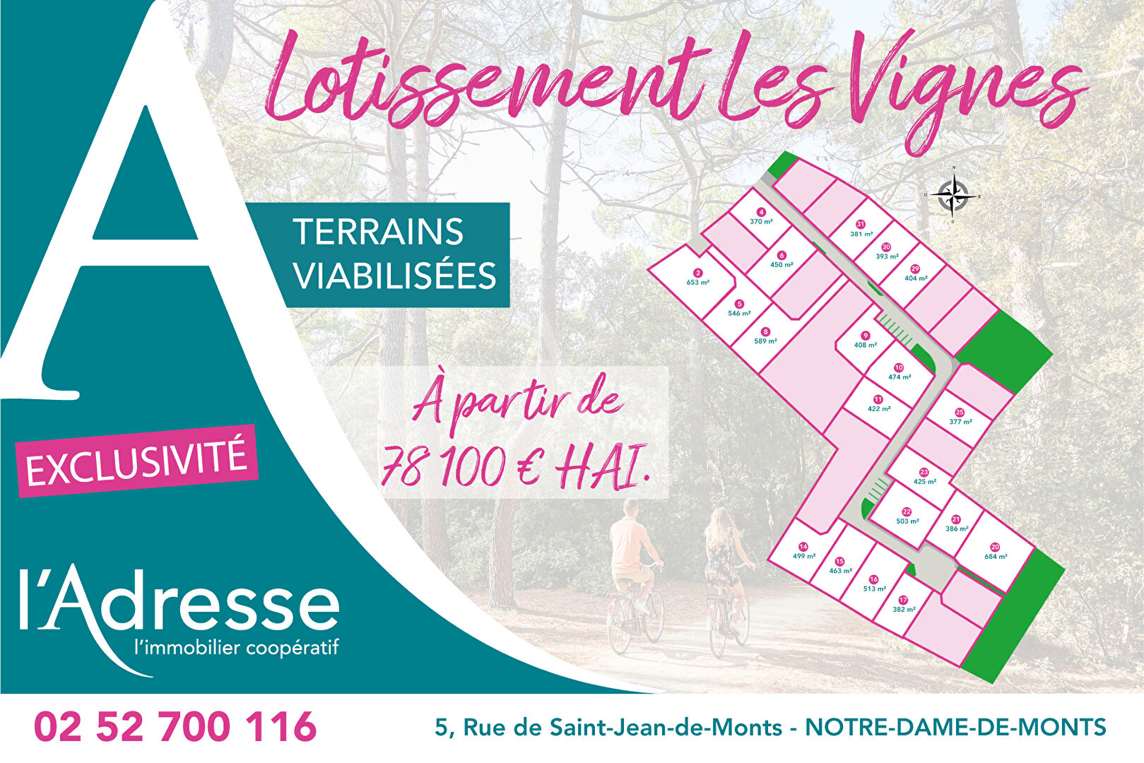 Photo Terrain viabilisé de 370 m² -  Notre Dame de Monts image 2/5