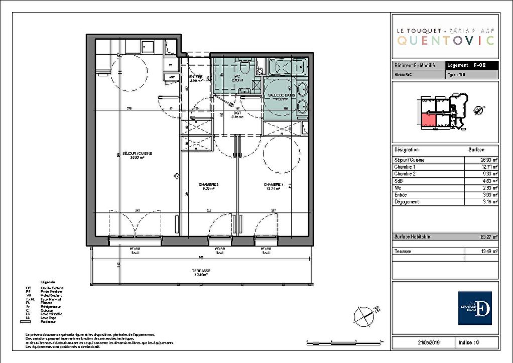 Photo Appartement Le Touquet Paris Plage 3 pièces 63.27 m² image 2/2