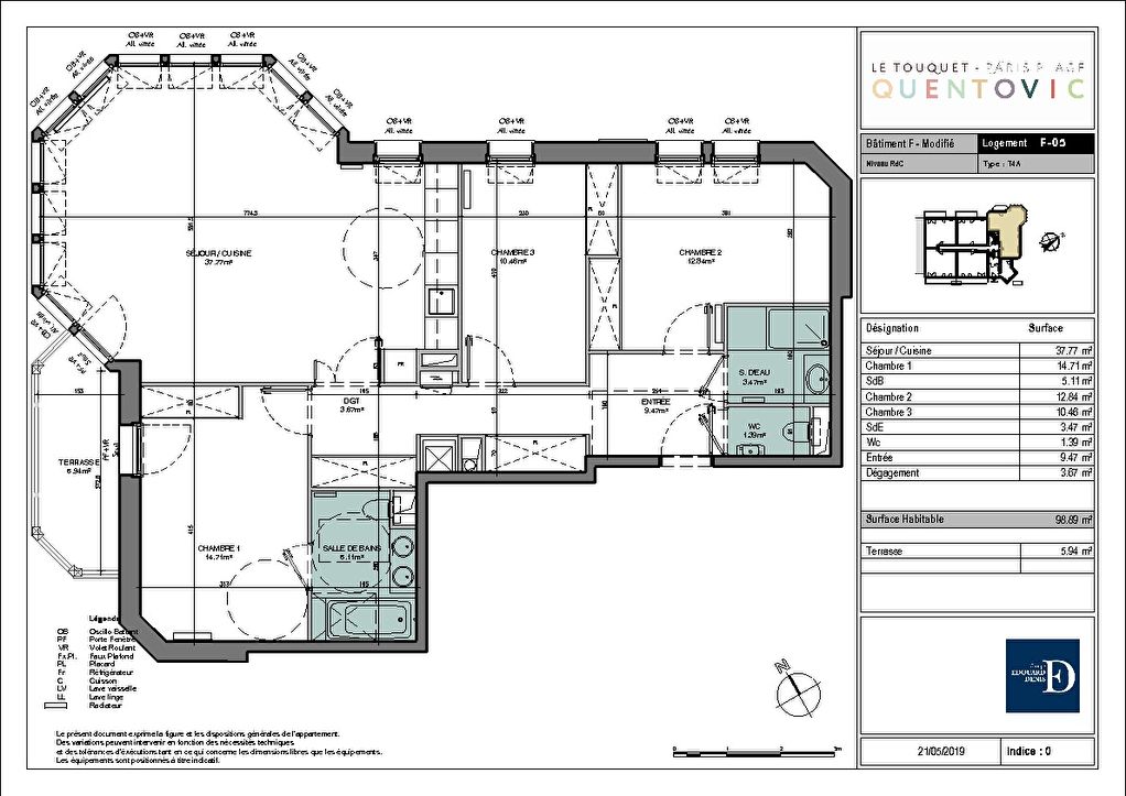 Photo Appartement Le Touquet Paris Plage 4 pièces 98.89 m² image 2/2