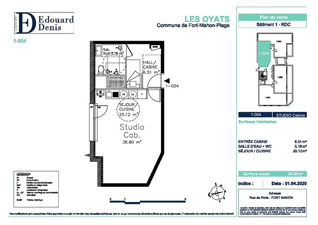 Photo Appartement  Fort Mahon 1 pièce + cabine 36.8 m² image 2/2