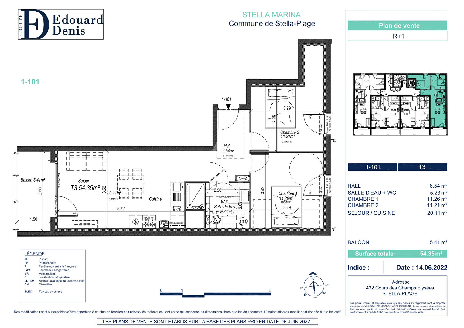 Photo Appartement Stella 3 pièces 54.35 m² image 2/6