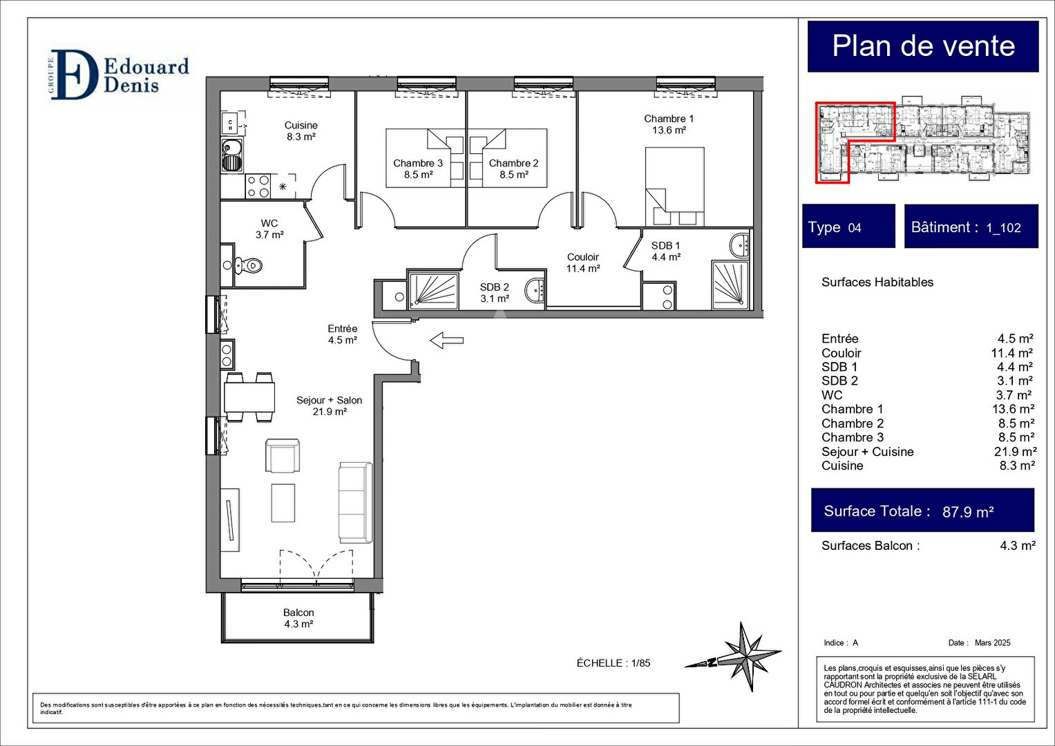 Photo Appartement Sainte Cecile 4 pièces 87.1 m² image 2/4