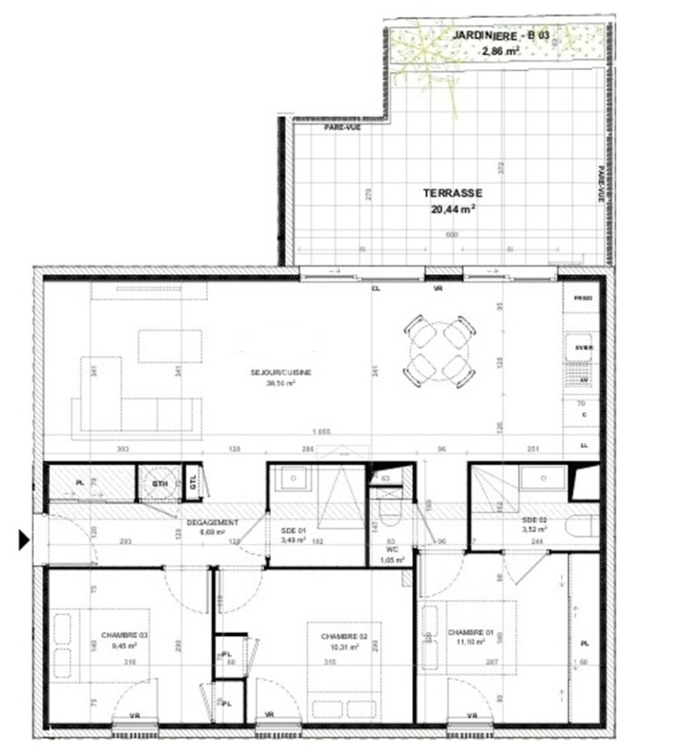 Photo Appartement Le Pradet 4 pièces rez de jardin image 3/3