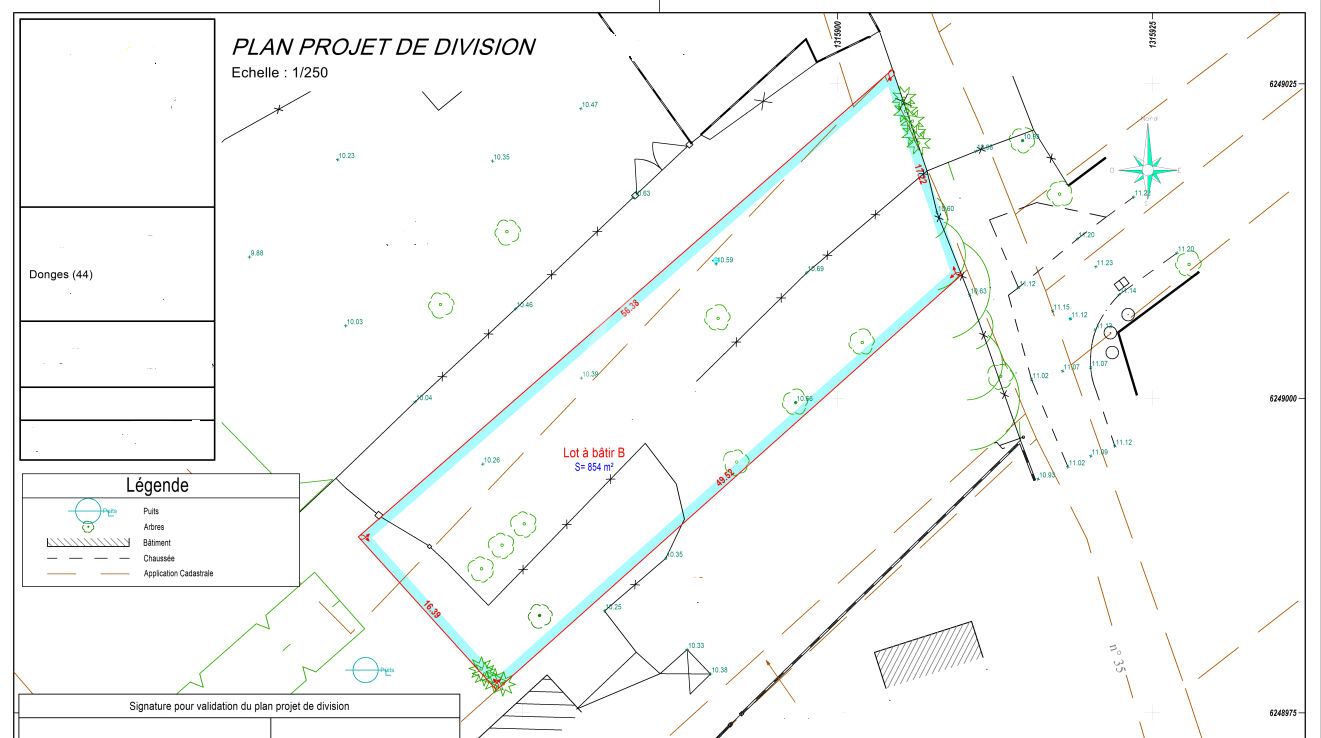 Photo DONGES Terrain constructible 854 m² environ image 2/3