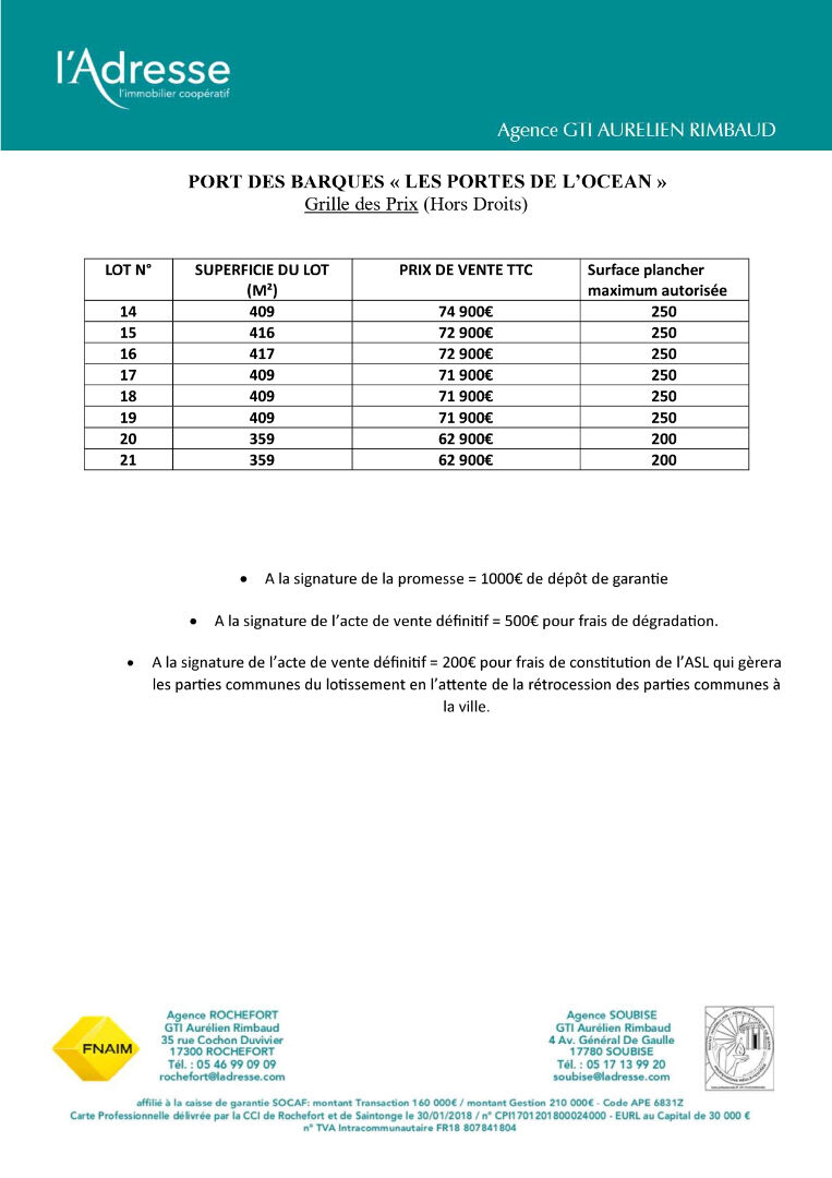 Photo TERRAIN A BATIR - PORT DES BARQUES image 3/3