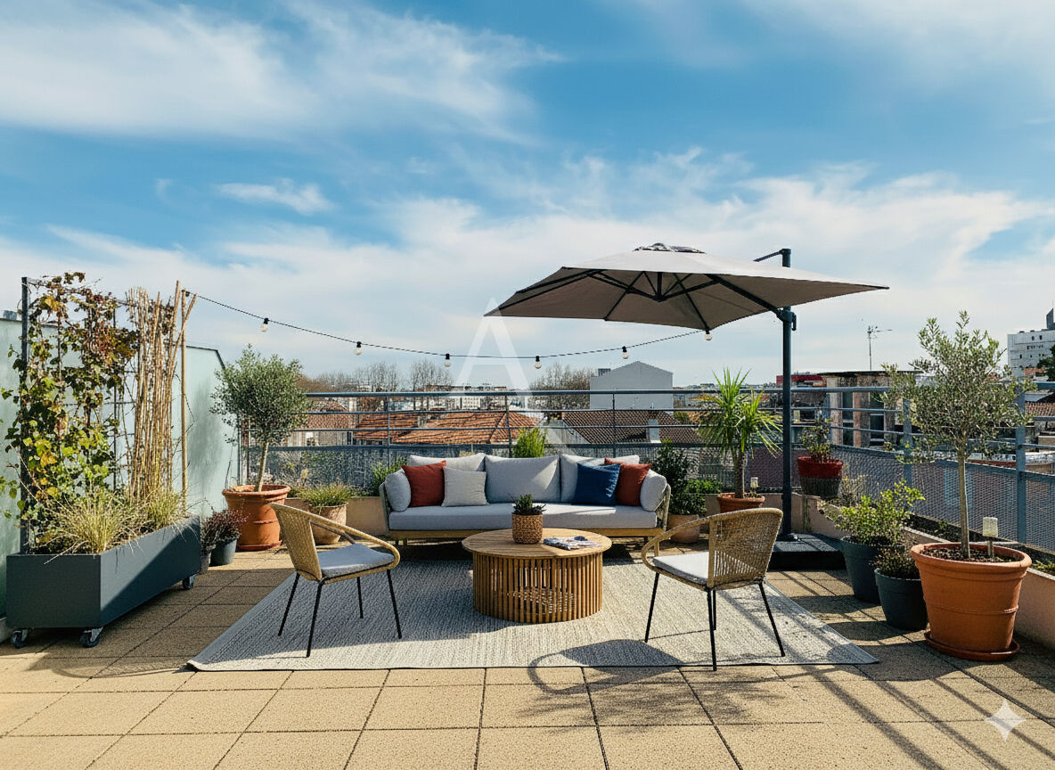 Appartement proche du marché central, avec garage, jardin et toit-terrasse