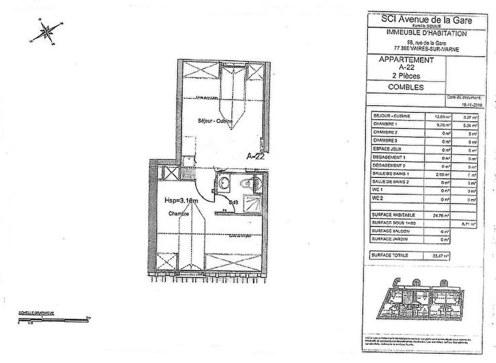 Photo Vaires Sur Marne 2 pièces, 23.73 m² image 4/4