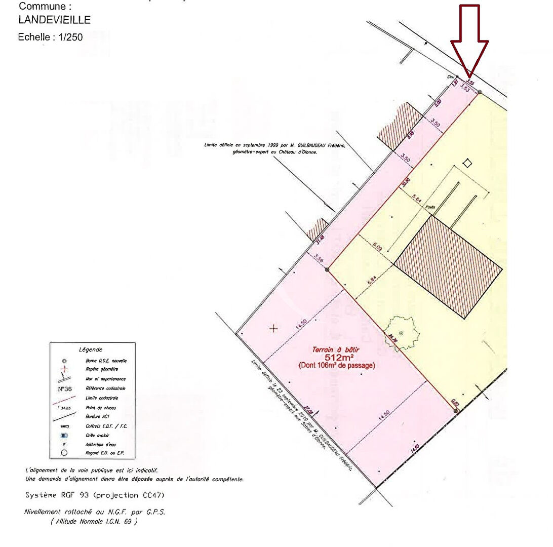 Photo Terrain Landevieille 512 m2 image 2/2