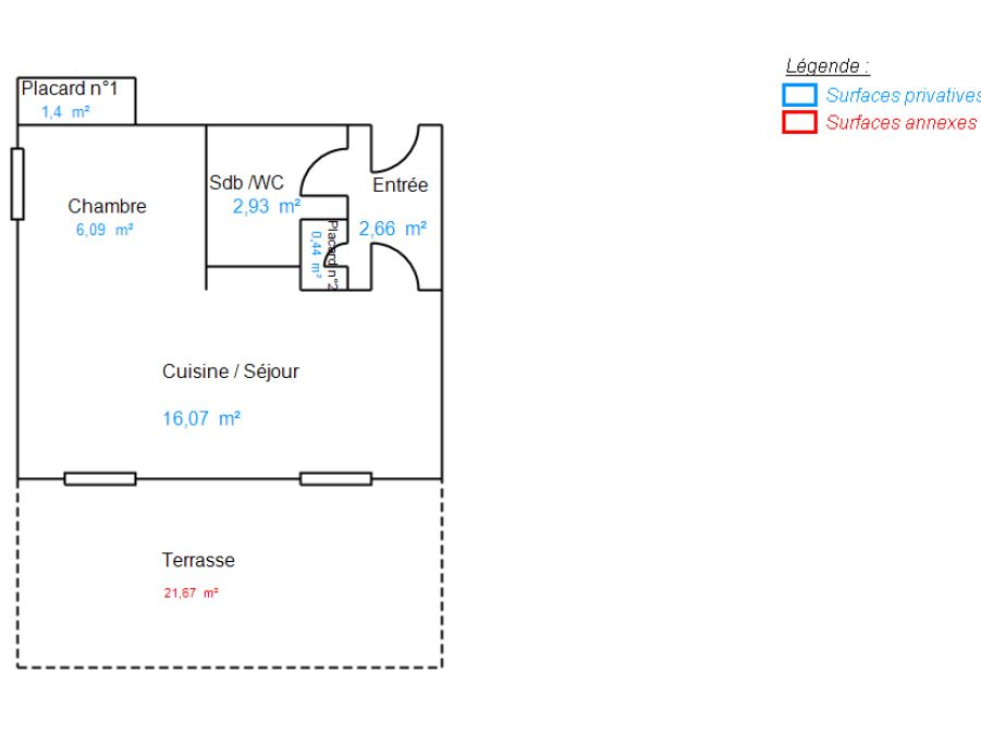 Appartement T1 - 30 m² - TOURS