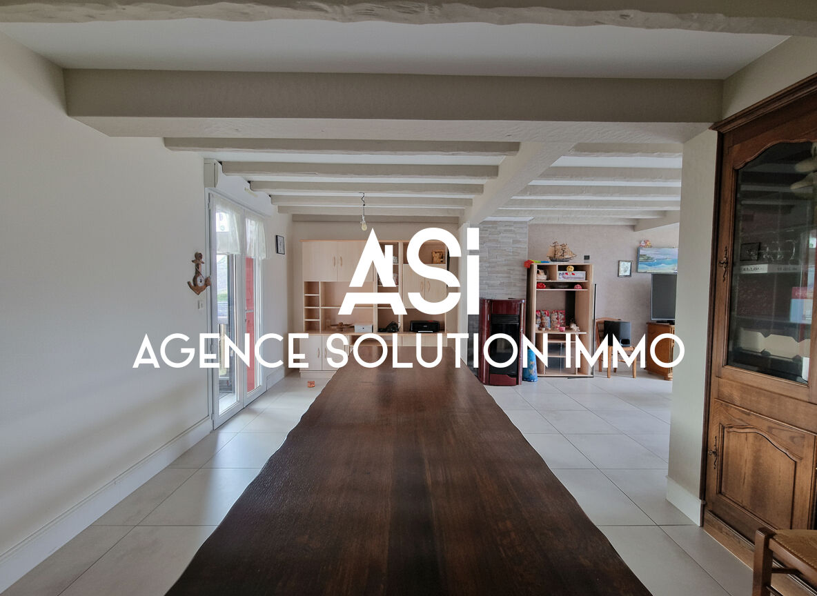 Maison individuelle de 124 m² habitables, 7 pièces dont 5 chambres, sur un terrain clos et arboré de 519 m²