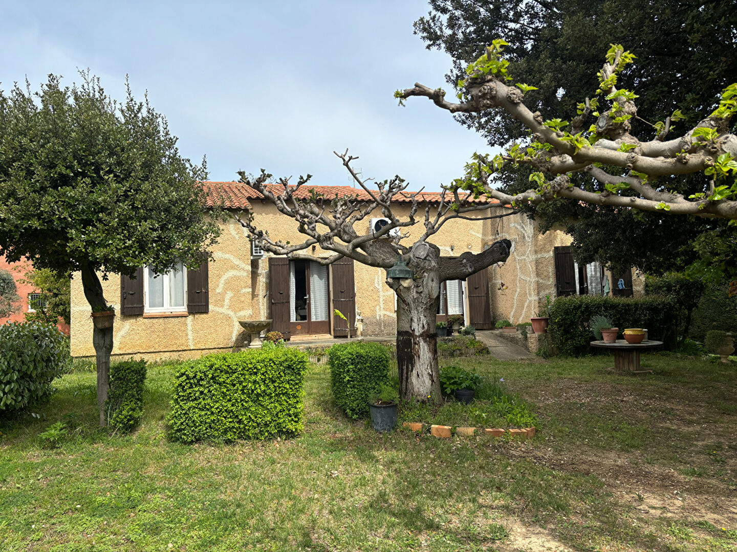 Propriété avec maison, grand hangar et 3,5 ha de vignes, truffières et bois, cadre privilégié