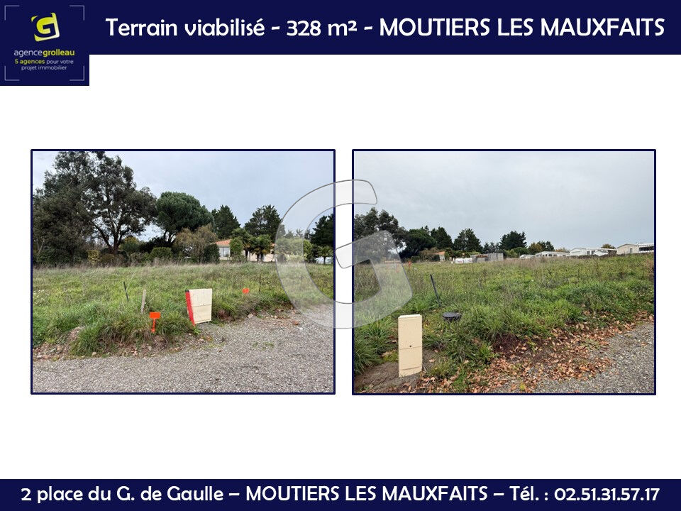 TERRAIN VIABILISE - 328 M² - A VENDRE - MOUTIERS LES MAUXFAITS