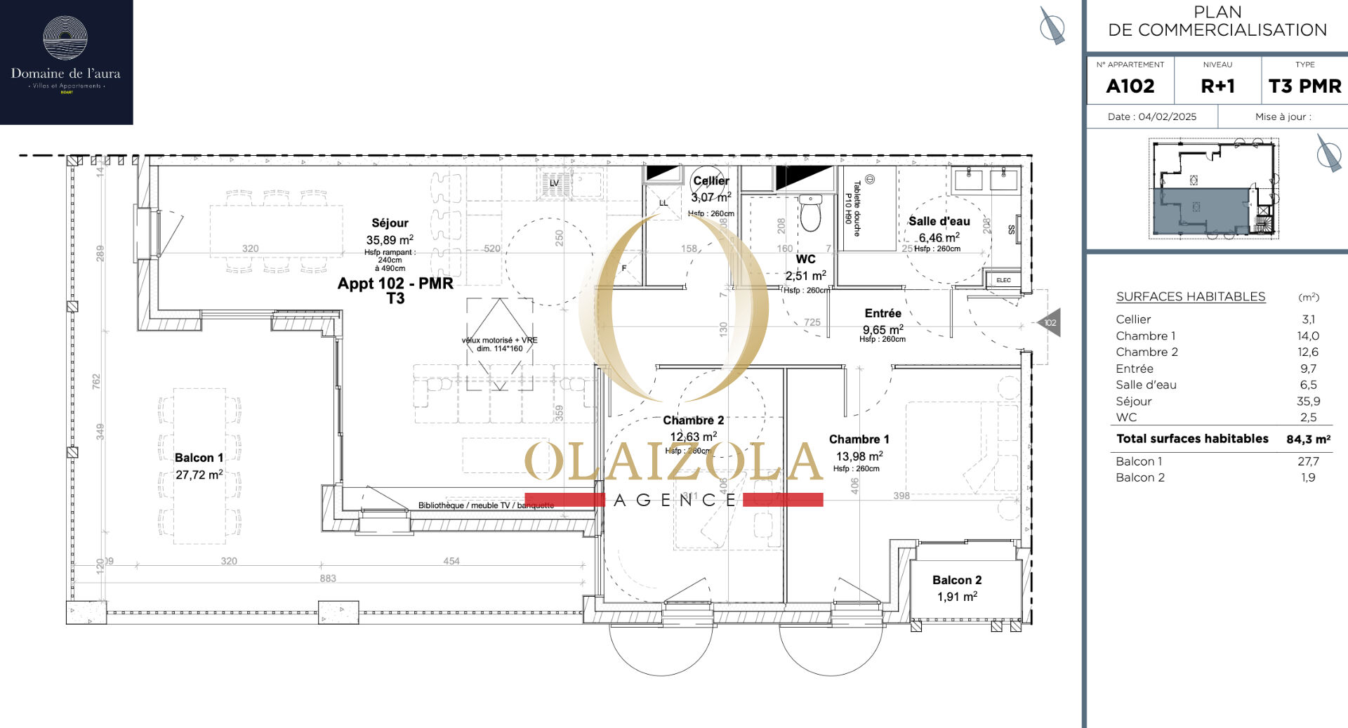 Photo BIDART ? Grand appartement T3 avec terrasse, à 100 mètres de la plage image 4/6