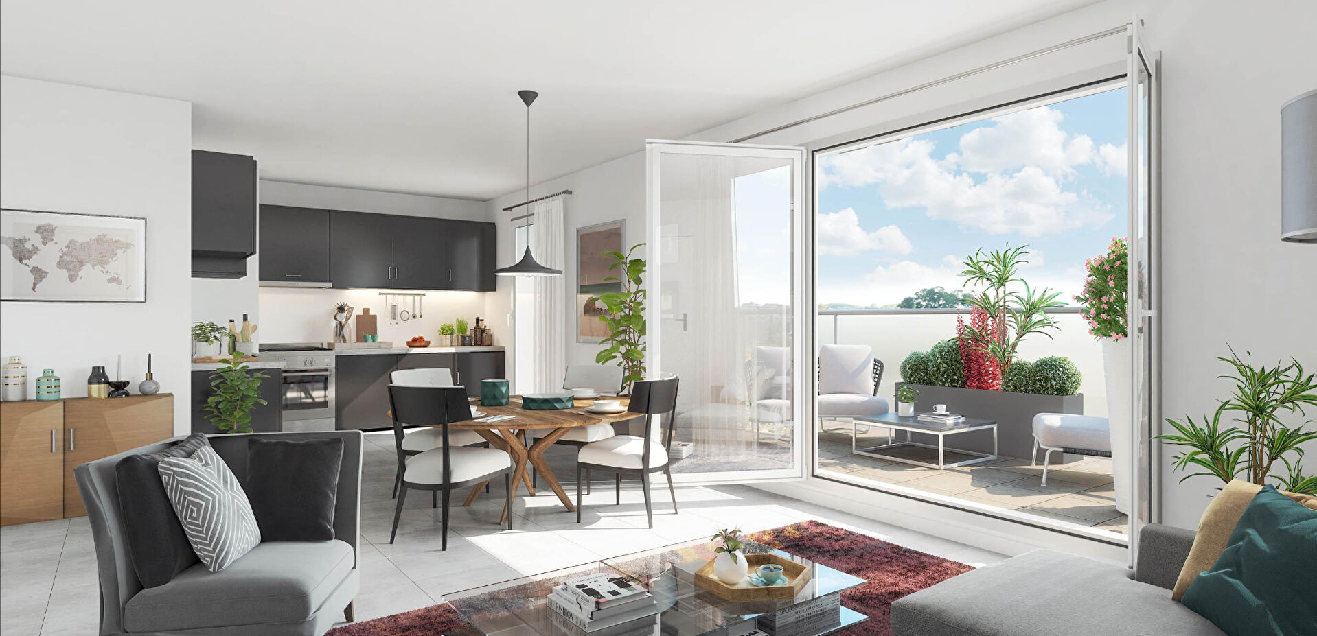 Appartement  4 pièce(s) 107.65 m2 + terrasse et balcon