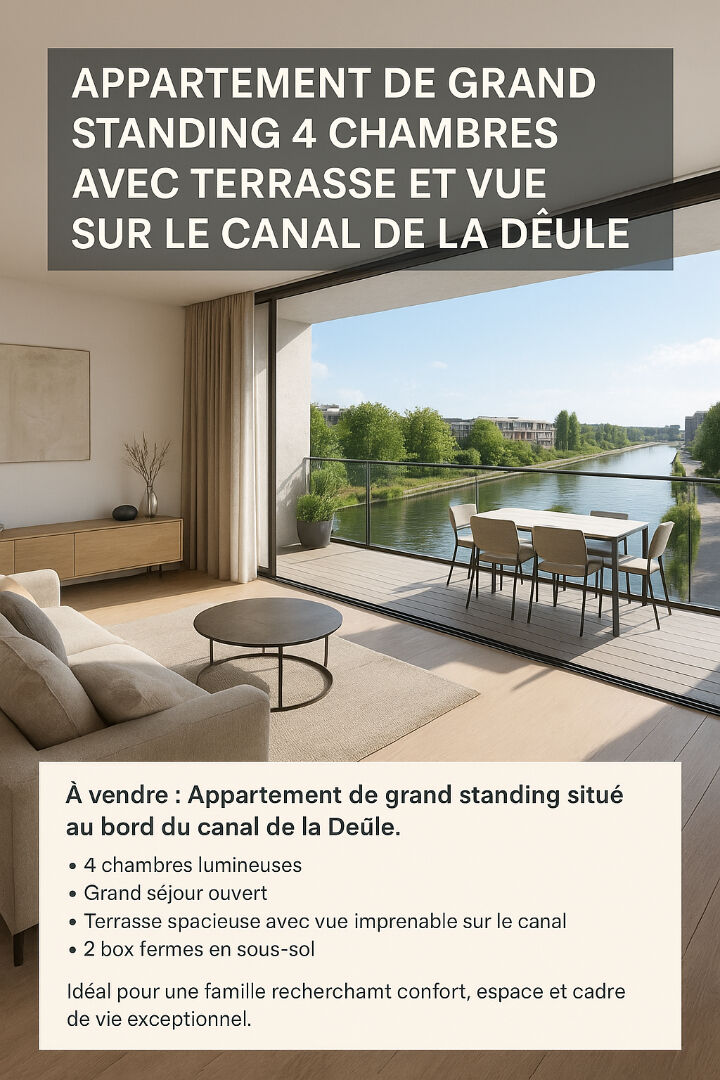 Appartement  de standing  5 pièces avec vue sur la DEULE