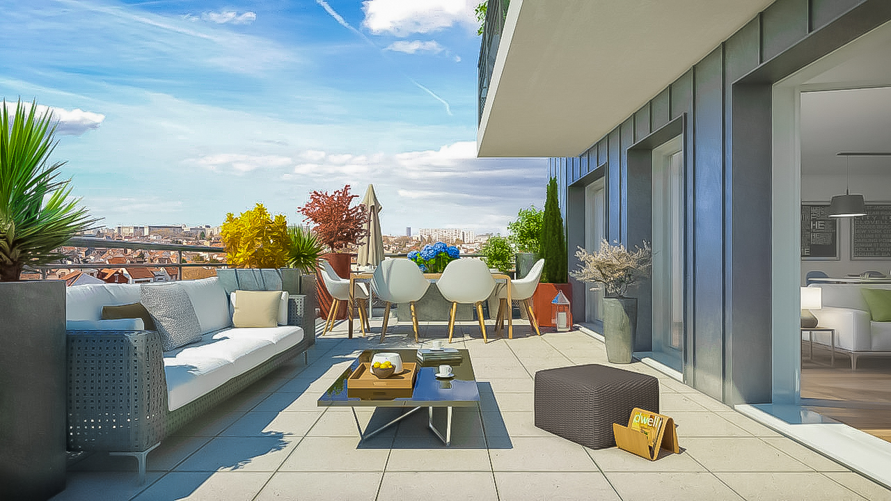 Appartement Arras dernier étage et grande terrasse