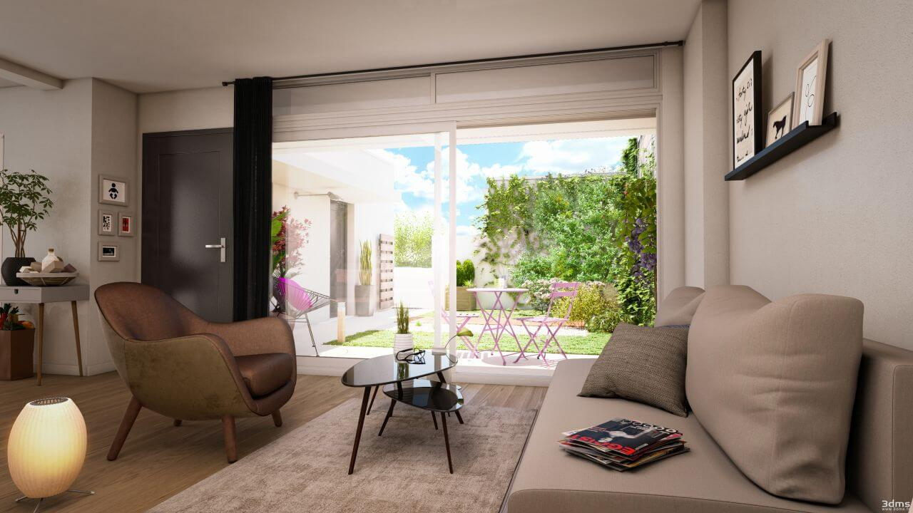 3 PIECES JARDIN PRIVATIF / PARKING