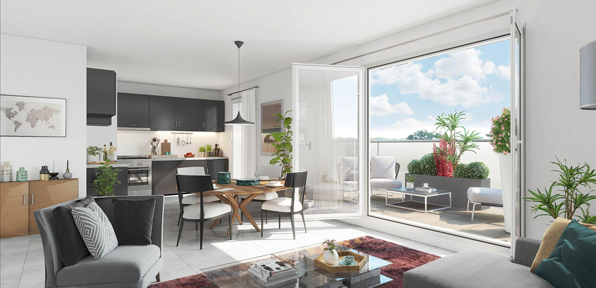 APPARTEMENT 3 PIECES GRAND BALCON AU 1ER ET DERNIER ETAGE