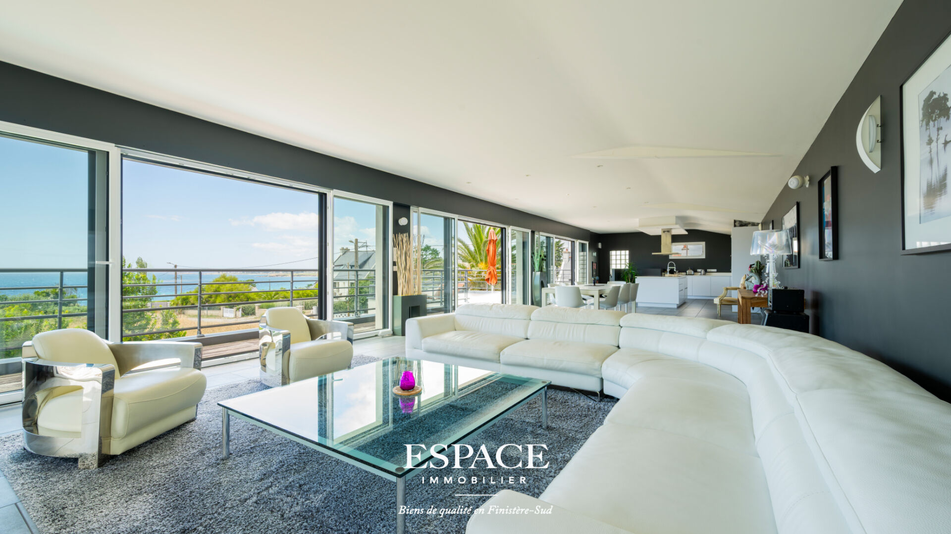 Photo Névez plages à pied - belle maison moderne avec vue mer, piscine et terrasse panoramique image 2/6