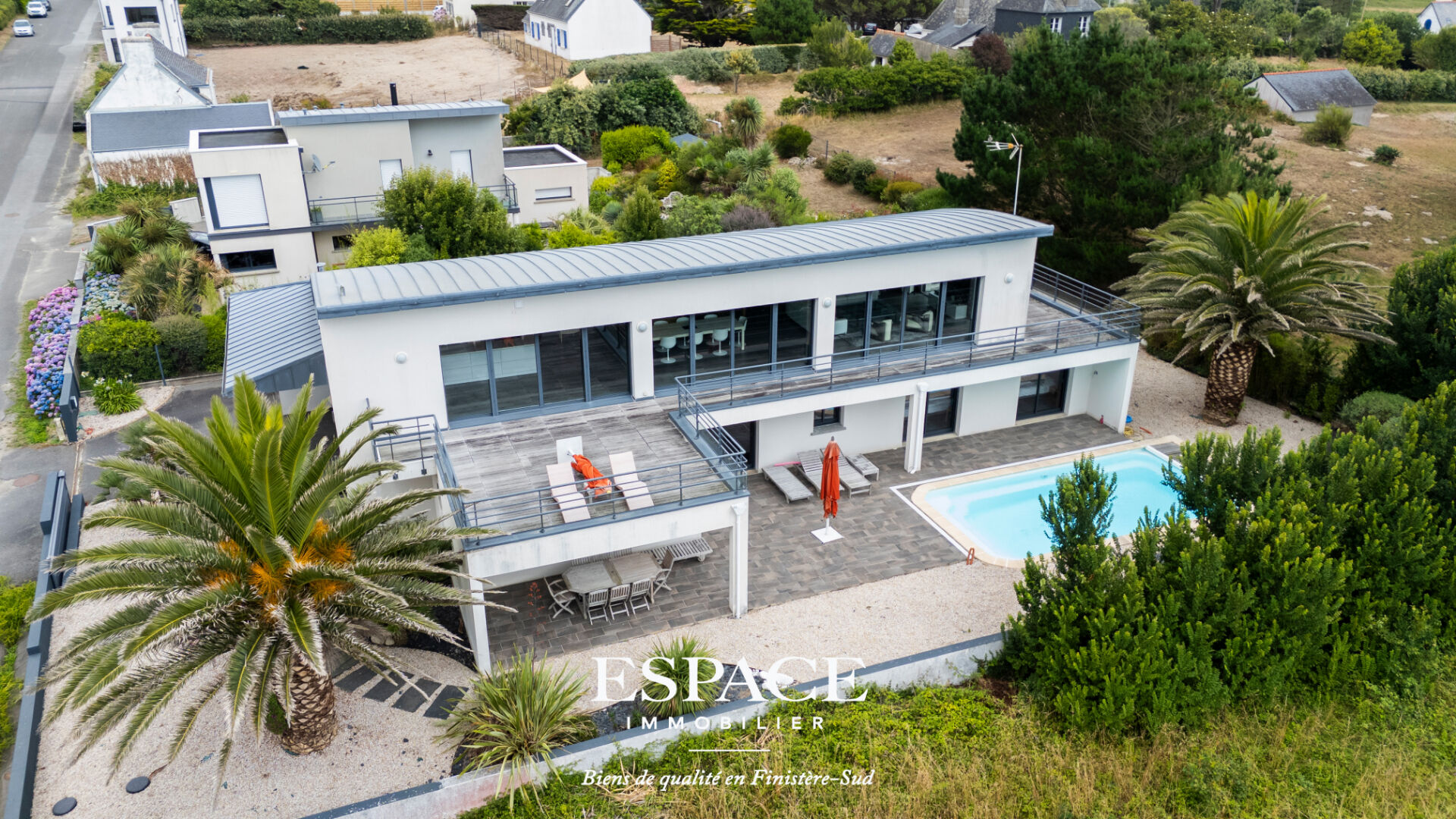 Photo Névez plages à pied - belle maison moderne avec vue mer, piscine et terrasse panoramique image 3/6