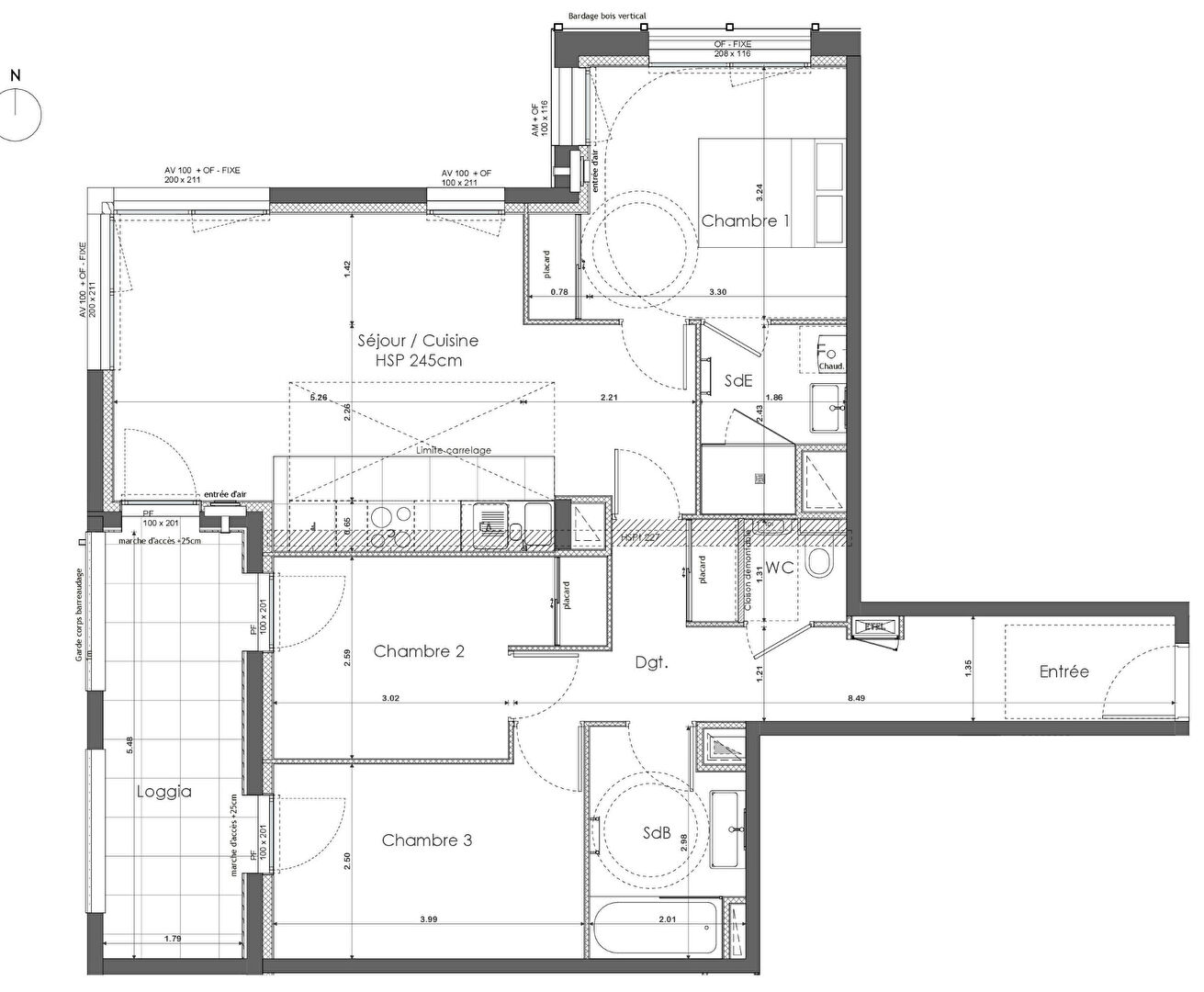 Photo SAINT MALO - ST SERVAN CENTRE -  Appartement 4 pièces 82.10m² Ouest - loggia 9.80 m² -1er étage - ascenseur - stationnement image 2/3