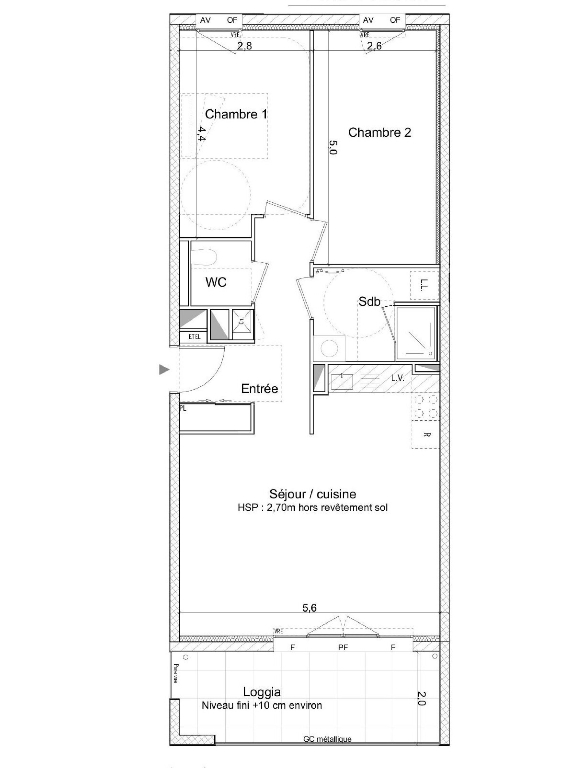 Photo NANTES - proche hyper centre - Appartement T3 69.40m² Sud - 2ème étage - ascenseur - loggia 10.90m² - parking sous-sol. image 2/3