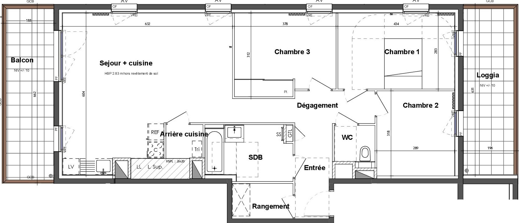 Photo RENNES - BAUD CHARDONNET - BORDS DE VILAINE- Appartement 4 pièces 89,97m²  Ouest - 7ème étage - ascenseur - balcons de 24.53 m² - stationnement image 2/3