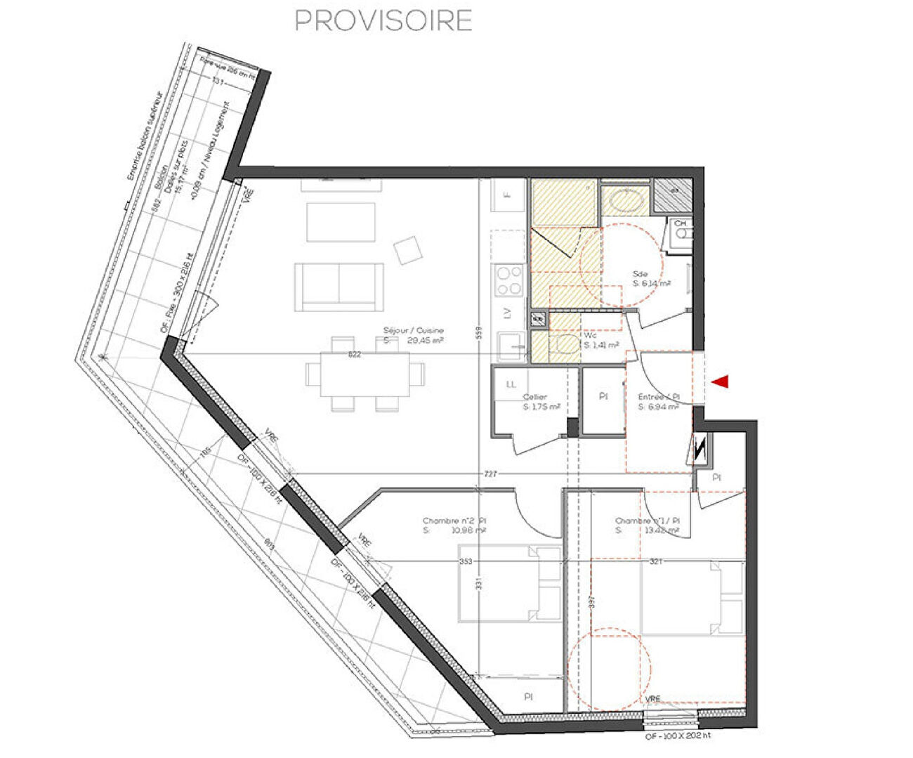 Photo VANNES - Appartement 3 pièces 3ème étage - Sud- 70.09m² - ascenseur - balcon 15.17m² - garage image 2/4