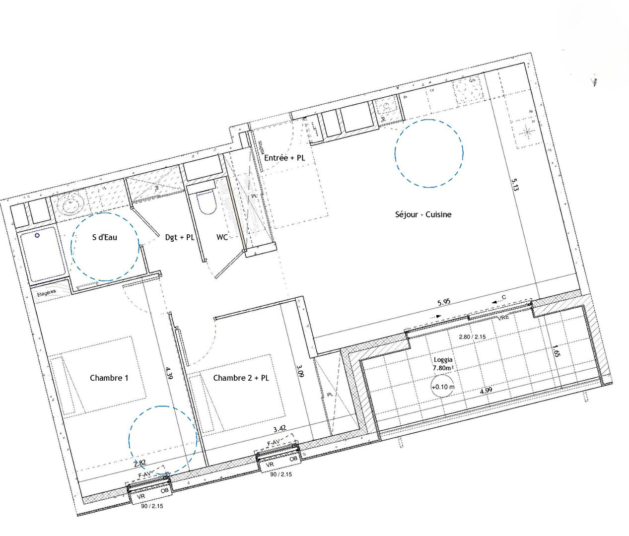 Photo ORGERES - Appartement 3 pièces 66.41m² Sud Ouest  - 2ème étage - ascenseur - loggia 7.80m² - Garage image 2/3