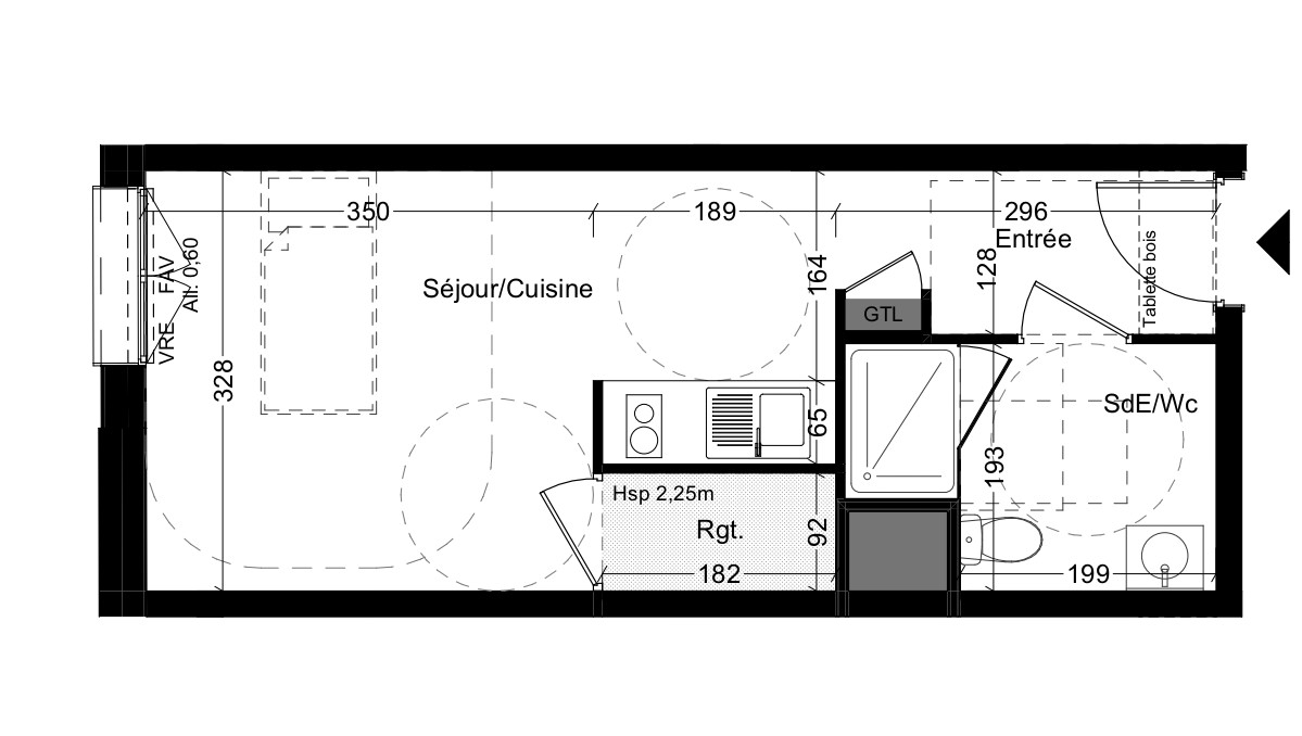 Photo RENNES - Appartement 1 pièce de 25.87m² - 1er étage - ascenseur image 2/2