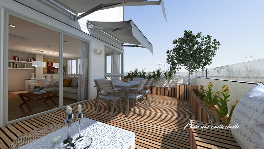 RENNES - quartier Jeanne d'Arc - Appartement 2 pièces Sud Ouest - 7ème et dernier étage - ascenseur - terrasse de 40.43m² - stationnement