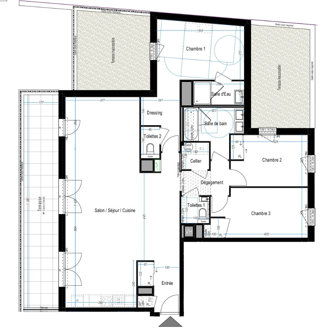 Photo RENNES -  Appartement 5 pièces Ouest - 113.26m² - 5ème étage - ascenseur - terrasse 19.37m² - garage image 2/3
