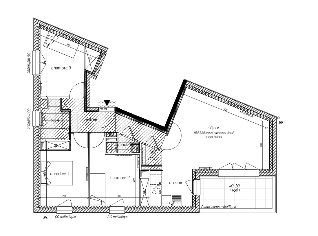 Photo SAINT MALO - Appartement 4 pièces 73.30m² Sud Ouest - 2ème étage - loggia - stationnements image 2/3