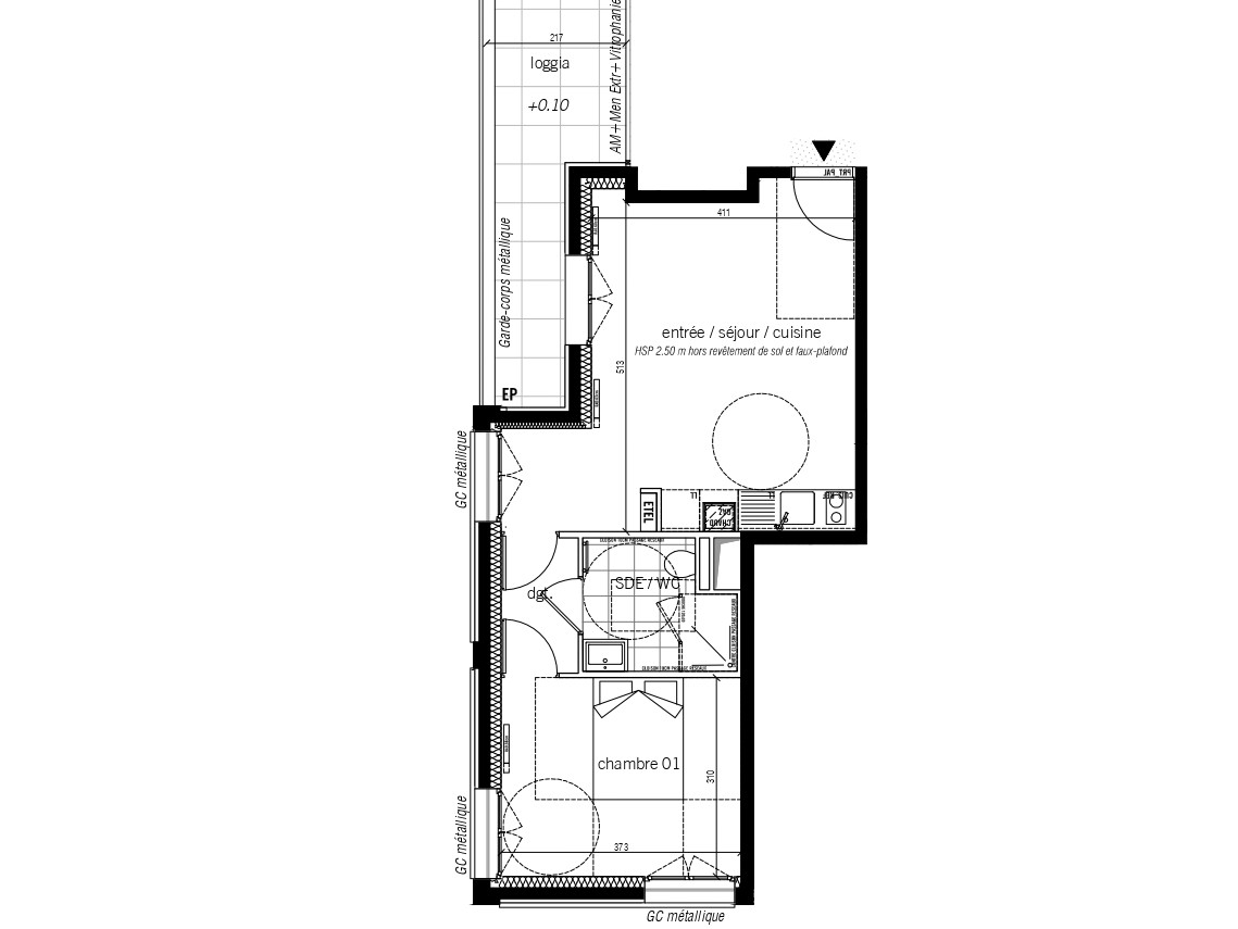 Photo SAINT MALO - Appartement 2 pièces 42.50m² Ouest - 1er étage - ascenseur - loggia 9.60m² - stationnement image 2/3